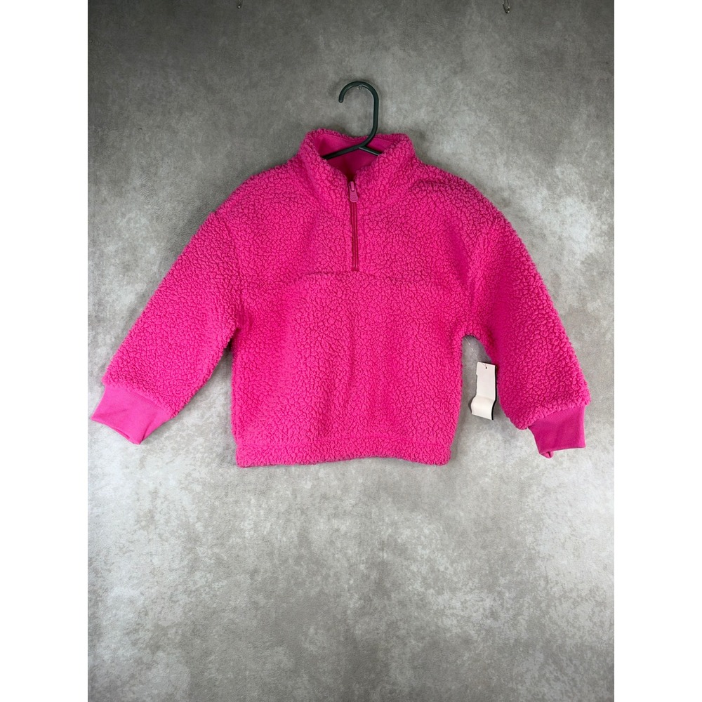 NWT GAP Sherpa Top Kids 3T Happy Pink Quarter Zip Fleece Pullover 532794-01-1